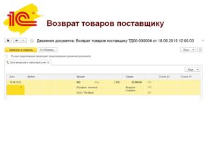 Возврат бракованного товара поставщику (оформление и учет)