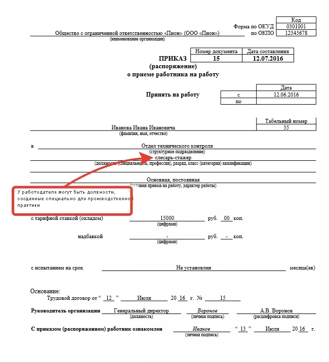 Приказ о приеме на работу 2024: бланк т-1 и т-1а и образец заполнения типовых форм при принятии работников, как правильно заполнить?