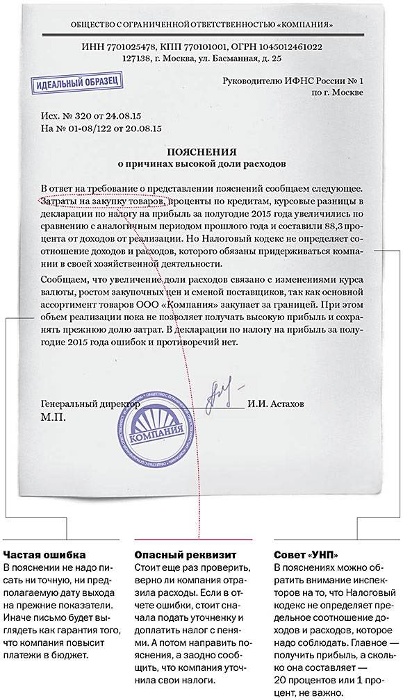 Образцы ответов на требования налоговой инспекции. - энтерфин
