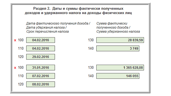 Сумма удержанного налога в 6-ндфл