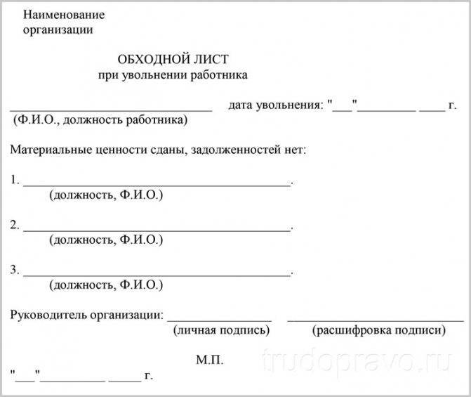 Обходной лист при увольнении: для чего необходим?