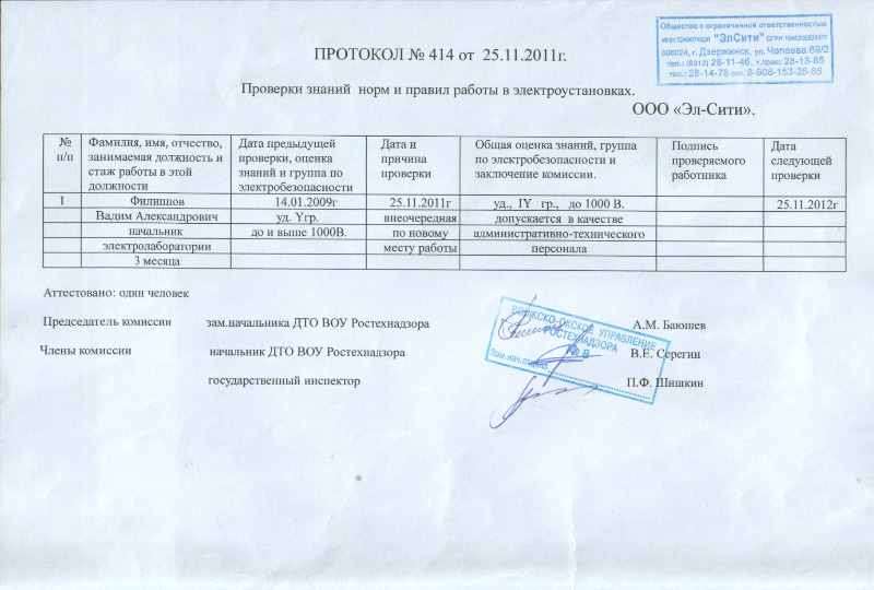 Протокол проверки знаний по охране труда: вид и форма документа