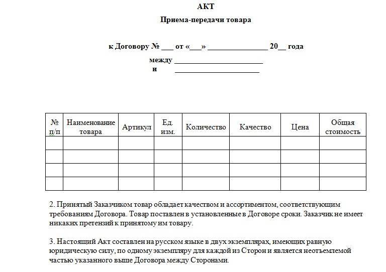 Акт выполненных работ — образец, бланк 2023 года