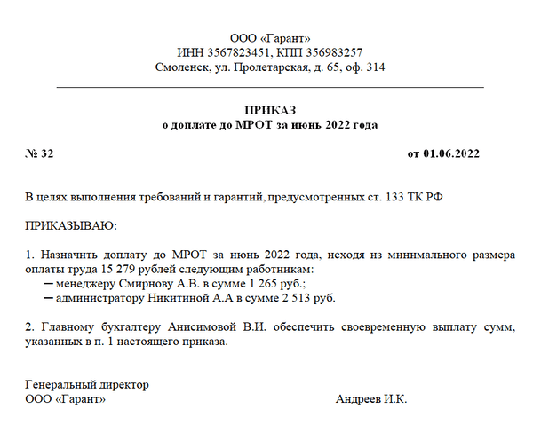 Мрот — 2024