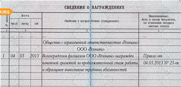 Приказ об объявлении благодарности (образец) 2021