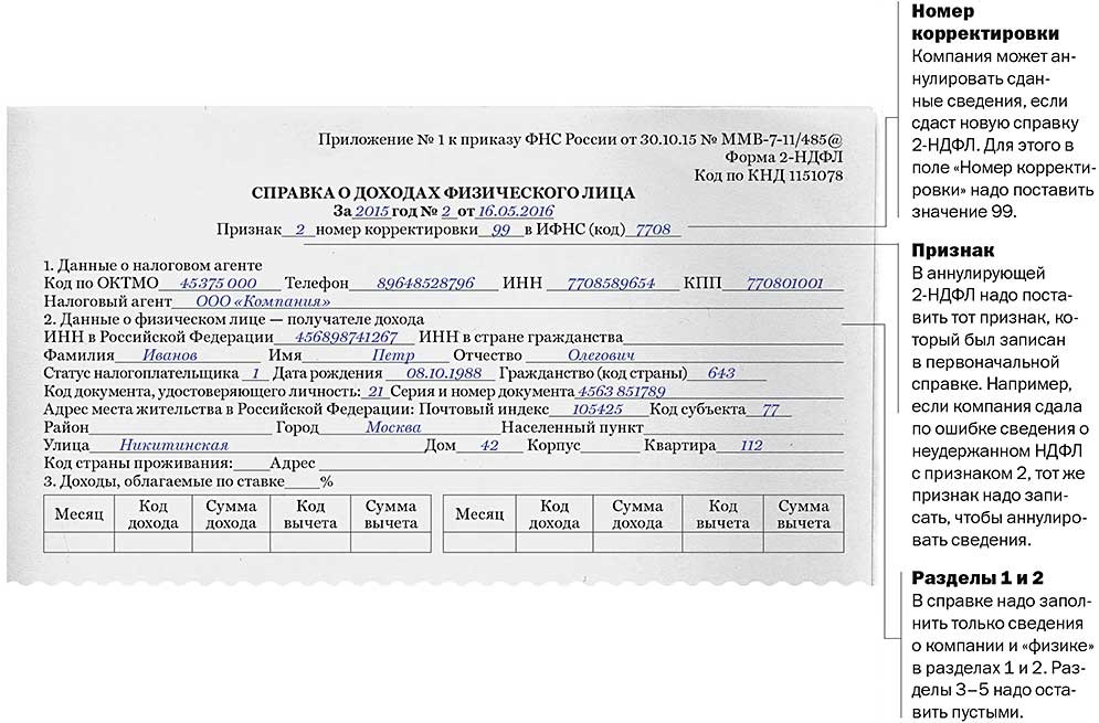 Фнс утвердила новые коды для заполнения справок 2-ндфл