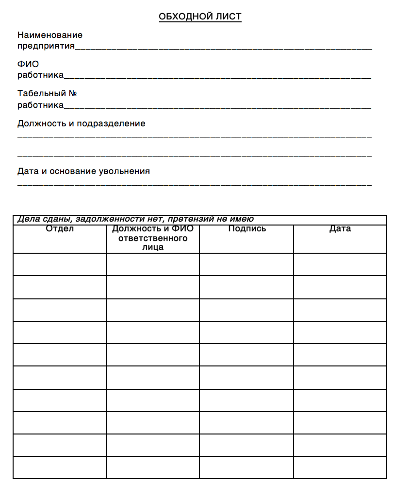 Обязателен ли обходной лист при увольнении? - бесплатная юридическая консультация