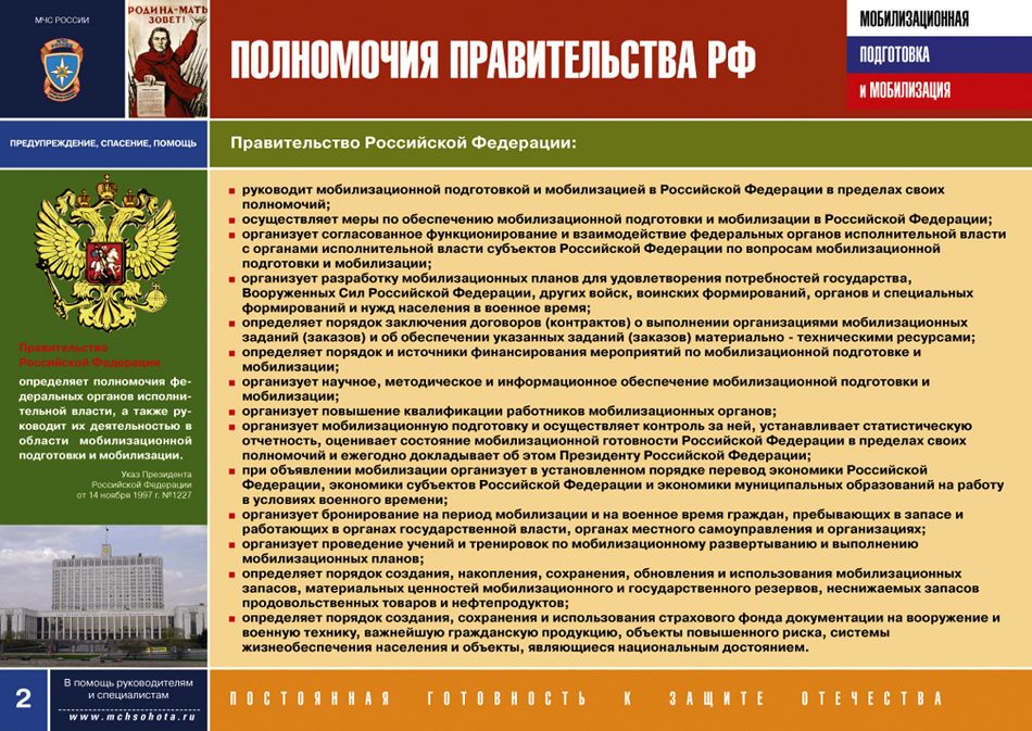 Особое положение мобилизации российской федерации как одной из важнейших государственных задач