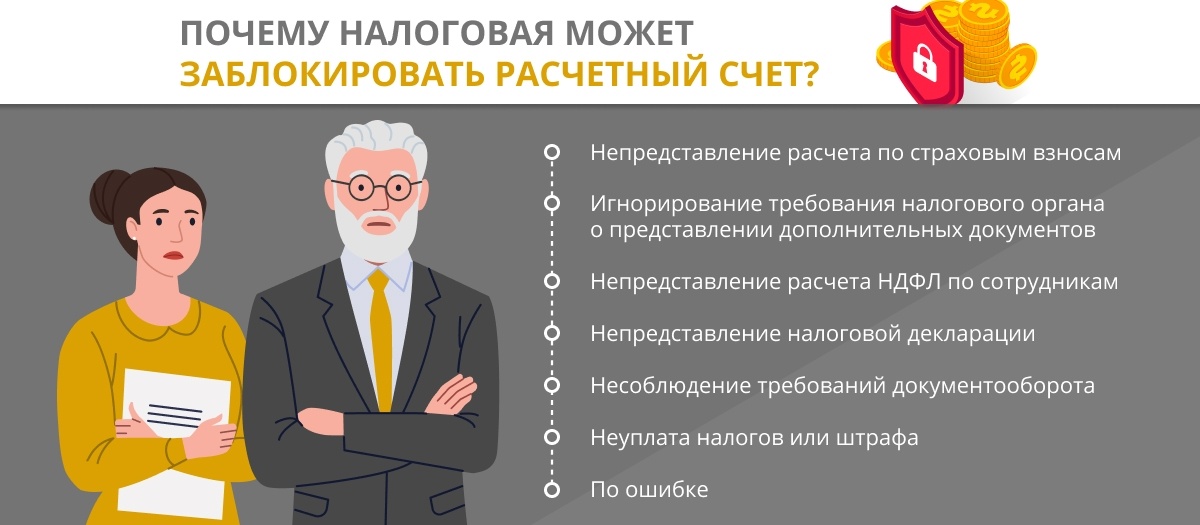 Причины блокировки расчетного счета ип