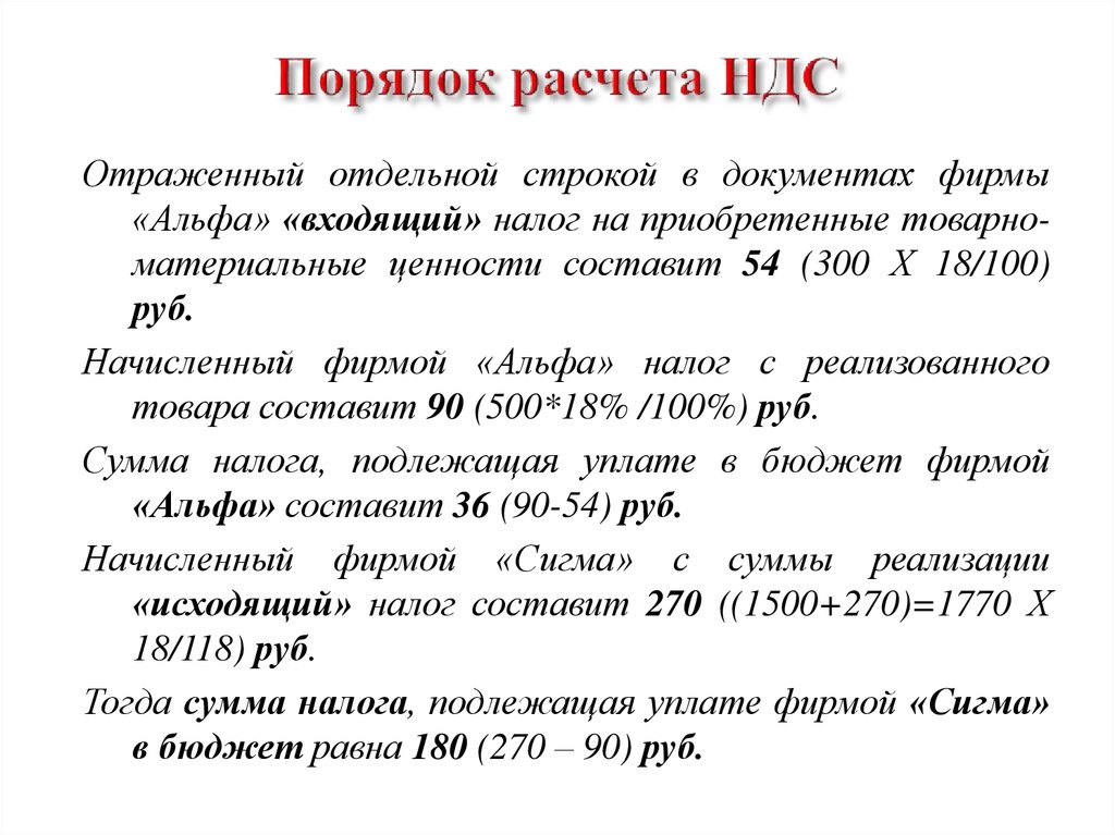 Калькулятор ндс