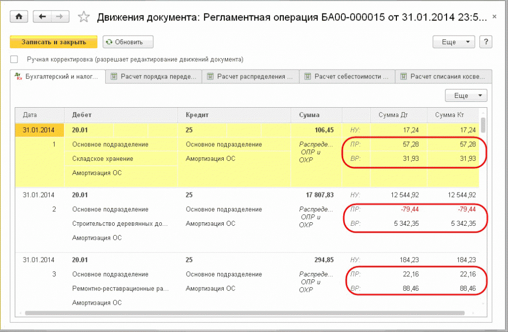 Корректировка Стоимости Списания В 1с 8.3