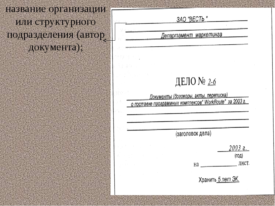 Пример оформления обложки личного дела работника