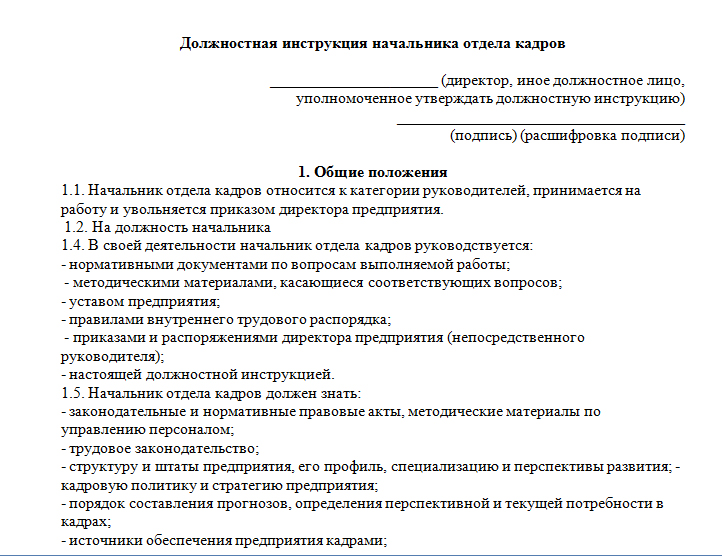 Руководитель отдела кадров: требования и должностные обязанности