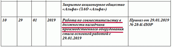 Перевод совместителя на основное место работы | идея права