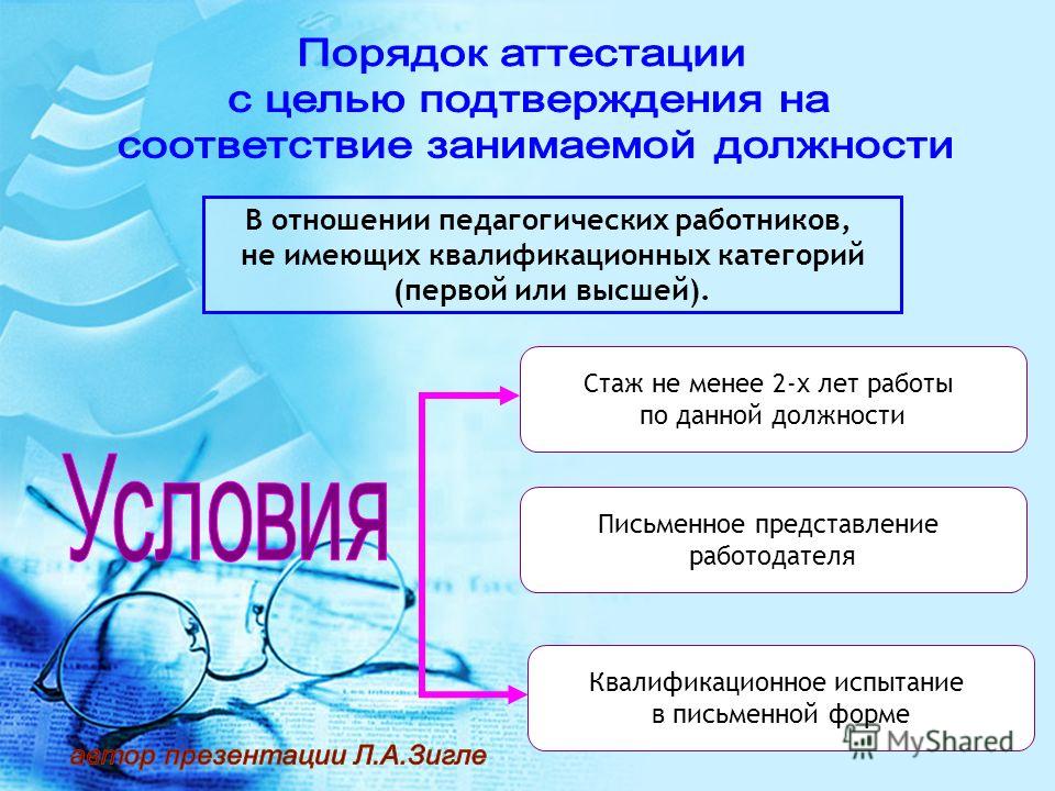 Образец аттестационного листа на соответствие занимаемой должности и советы по его заполнению