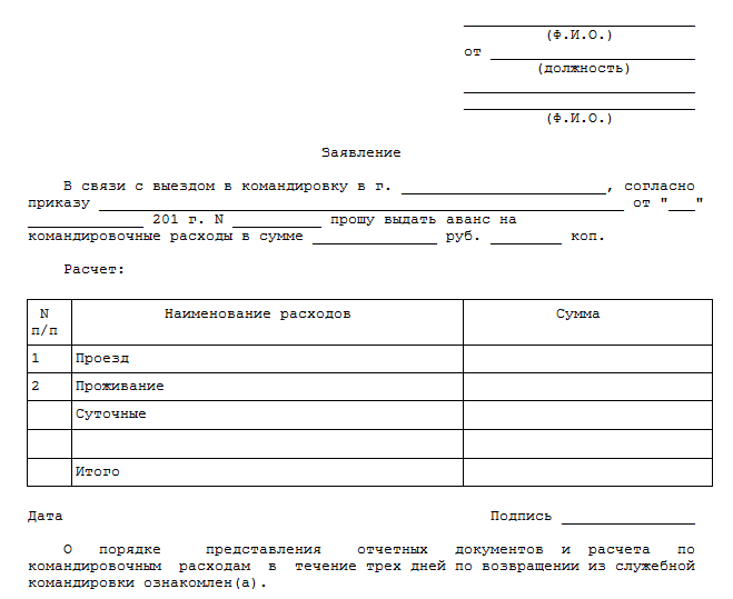 Нюансы заявления на возмещение командировочных расходов и образец написания. образец заявления на возмещение командировочных расходов заявление на оплату командировочных расходов образец