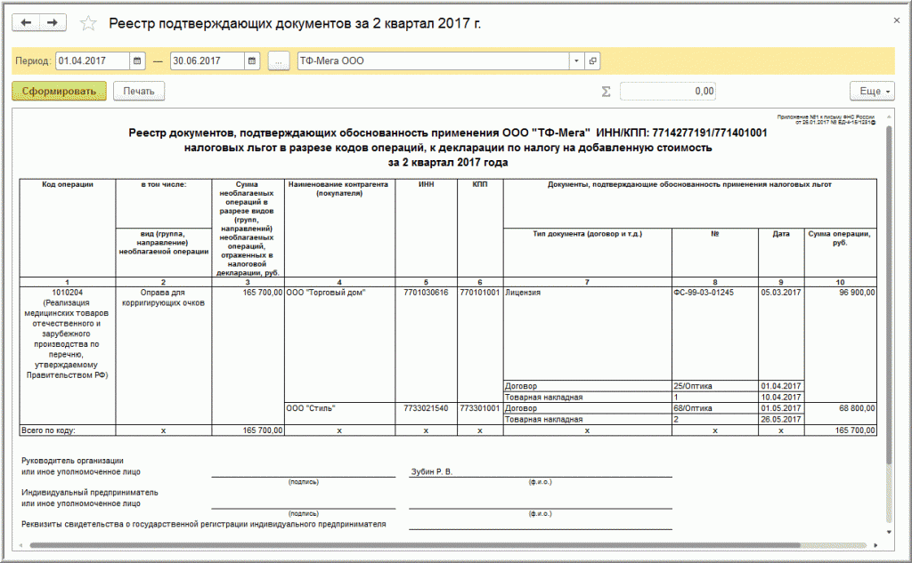 1155127 реестр документов подтверждающих обоснованность применения налоговых льгот по ндс