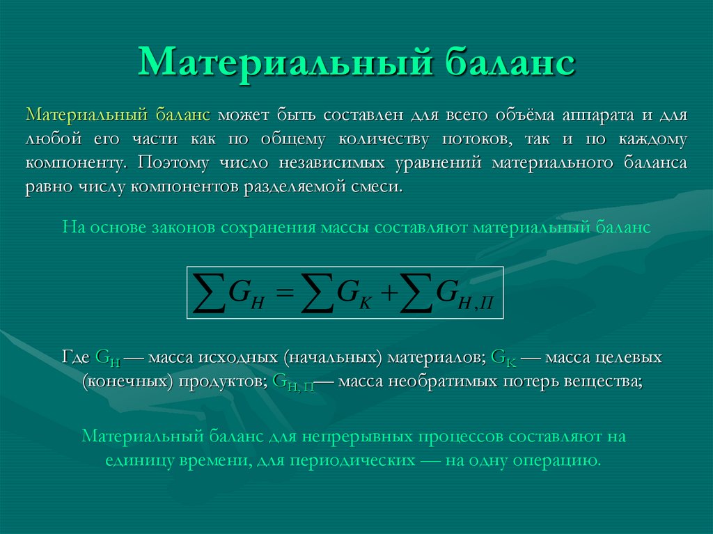 Метод материального баланса - определение термина